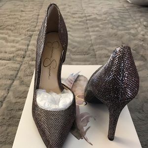 Jessica Simpson Bronze Sparkle Claudette D'orsay